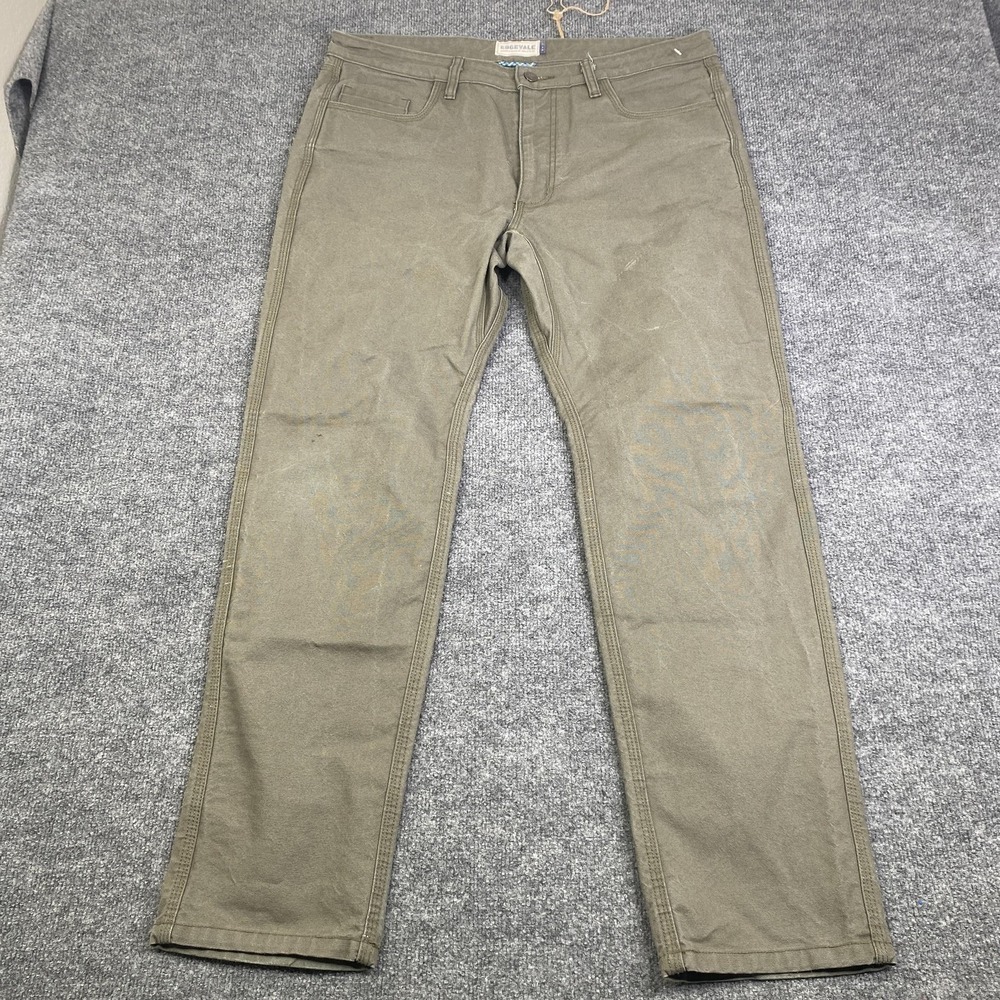 Edgevale Pants Mens 36x32 Green Rugged Slim Straight Made USA Workwear